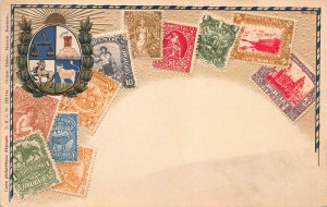 Uruguay Stamps on Early Embossed Postcard, Unused, Published by Ottmar Zieher