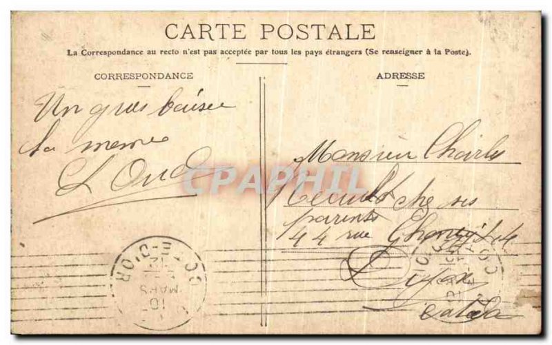 Old Postcard A Kiss From Lyon