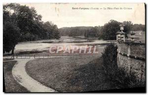 Postcard Old Saint Fargeau La Piece d & # 39eau du Chateau