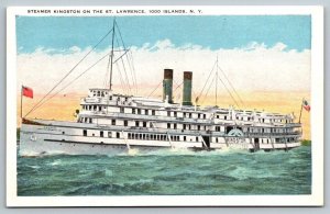 Steamer  Kingston     St. Lawrence River  1000 Islands  New York   Postcard