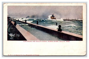 Litghthouse and Duluth Canal Duluth Minnesota MN UNP Unused UDB Postcard W18