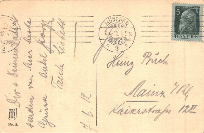 A101 Germany 1912 Munich Muenchen Bavaria Monument vintage postcard