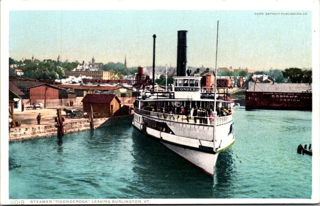 Vintage Vermont Postcard Burlington Steamer Ticonderoga United States Vermont