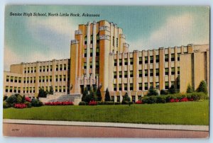 North Little Rock Arkansas AR Postcard Senior High School c1949 Vintage Antique