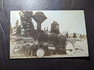 Mint USA Locomotive Train RPPC Postcard Old No 4 First to Cross Nevada Mountains