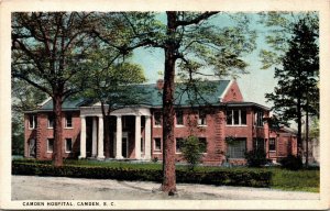 Vintage Postcard SC Kershaw County Camden Hospital Brick Building 1930s S80