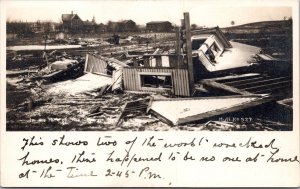 Real Photo Postcard Storm Damage Path of the Storm Nov 11 1908 near Delmar, Iowa