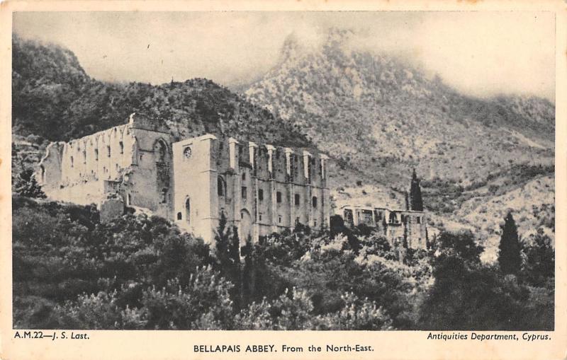 uk3118 bellapais abbey antiquities department real photo cyprus