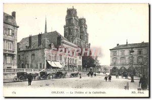 Old Postcard Orleans The Theater and the Cathedral