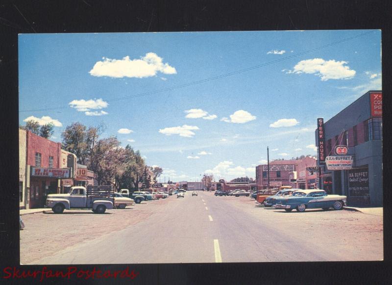 SPRINGERVILLE ARIZONA 1950's CARS DOWNTOWN STREET SCENE VINTAGE POSTCARD