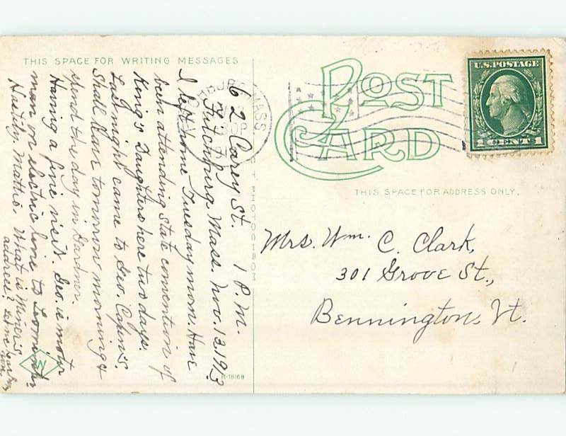 Divided-Back HIGH SCHOOL Fitchburg Massachusetts MA k0643