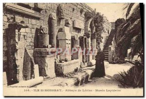 Old Postcard Miss St Honorat Lerins Abbey Museum Lapidary