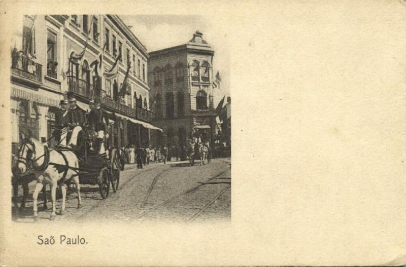 brazil, SÃO PAULO, Street Scene with Horse Cart (1899)