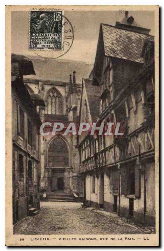 Lisieux Old Postcard Old Houses Peace Street