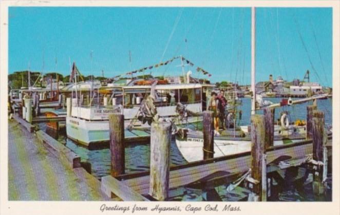 Massachusetts Cape Cod Fishing Boats Greetings From Hyannis