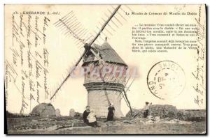 Postcard Old Windmill Guerande The creamer mill says devil Mill