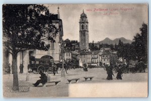 Piedmont Italy Postcard Pallanza Lake Maggiore The Square 1907 Posted