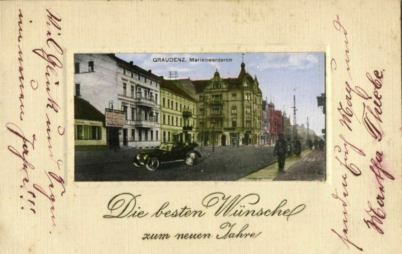 poland, GRAUDENZ GRUDZIĄDZ, Marienwerderstrasse, ul. Wybickiego Józefa (1918)