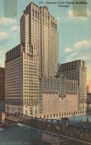 Vintage Postcard Chicago Civic Opera Building Wacker Drive Chicago Illinois IL