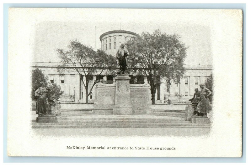1910 Mckinley Memorial State House Grounds Columbus Dispatch Postcard  