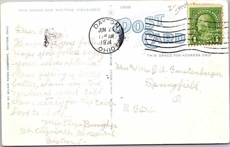 Postcard HOTEL SCENE Dayton Ohio OH AL1486