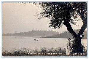 c1910's In The Shade Of The Old Apple Tree Boat Buffalo NY RPPC Photo Postcard