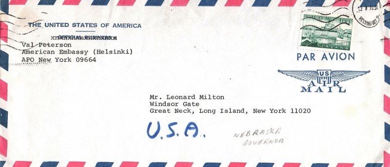 VINTAGE GOVERNMENT STATIONERY AMERICAN EMBASSY HELSINKI FINLAND USED COMMERCIAL