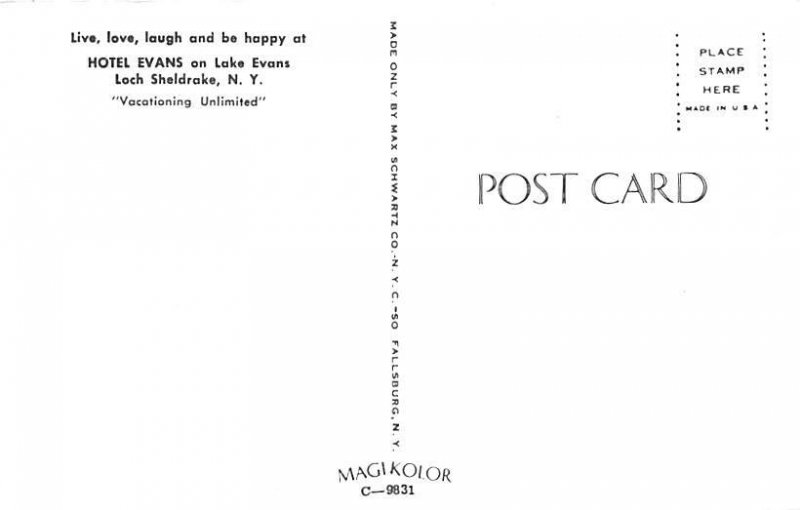 Hotel Evans Loch Sheldrake New York  