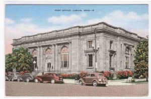 Post Office Lorain Ohio linen postcard