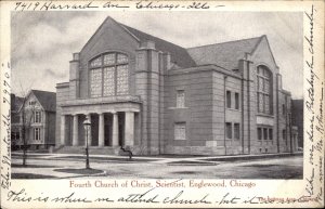 Chicago IL Englewood 4th Church Christ Scientist c1900-20s Vintage Postcard