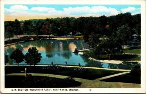 Vtg Fort Wayne Indiana IN Reservoir Park Lake 1920s Postcard