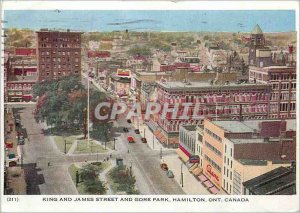 Postcard Modern Canada Ontario Hamilton King and James Street and Gore Park