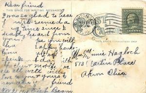 Canton Illinois 1910 Postcard West Elm Street