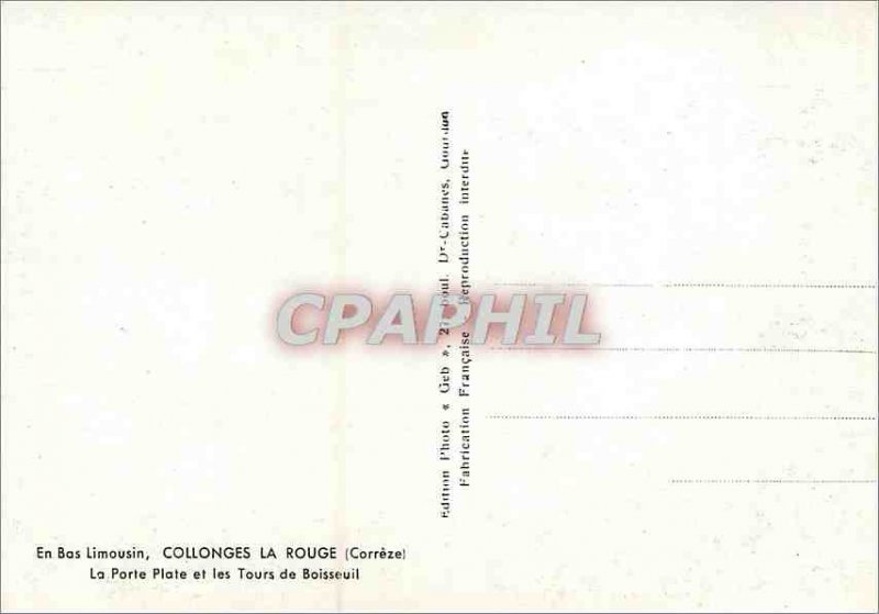 Postcard Modern Bas Limousin Collonges la Rouge (Correze) La Porte Plate and ...