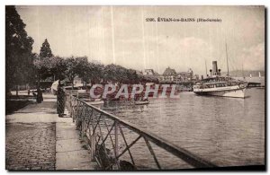 Old Postcard Evian les Bains Boat