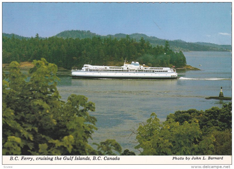 Ferry , crusing the Gulf Islands , B.C. , Canada , 60-80s