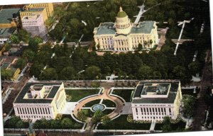 Aerial State Capitol Office Building and Library Sacramento, California postcard