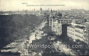 Calle de Alcala Desde Las Escuelas de Aguiree, Madrid Spain Tarjeta Postal Un...