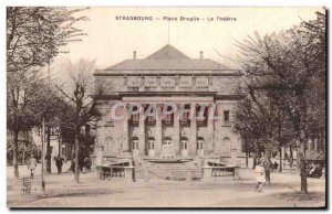 Postcard Old Strasbourg Place Broglle The Theater