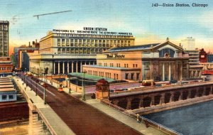Illinois Chicago Union Station 1950 Curteich