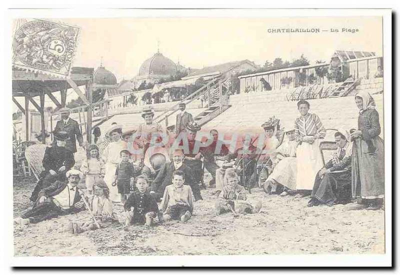 Old Postcard Chatelaillon Beach (reproduction)