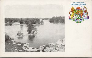 Lost Channel Thousand Islands ON Ontario Patriotic Unused Souvenir Postcard F73