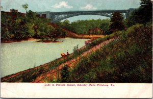 Vtg Pittsburgh Pennsylvania PA Lake Panther Hollow Schenley Park 1908 Postcard
