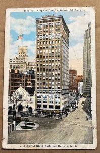 1933 USED PC - ST. ALOYSIUS CHURCH, IND, BANK, DAVIS STOTT BLDG, DETROIT, MICH