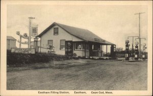 Eastham Cape Cod Massachusetts MA Gas Filling Station c1920s Postcard