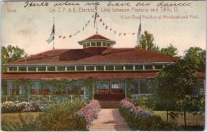 FOSTERIA, OH Ohio  PAVILION, Meadowbrook Park  1908 Handcolored  Postcard