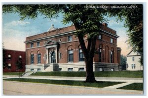 1921 Public Library Exterior Building Oskaloosa Iowa IA Vintage Antique Postcard