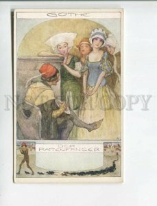 471711 GOETHE Pied Piper & RAT Belle Girls KUTZER Vintage postcard