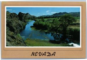 Nevada postcard - scenic sceen with river and mountains/hills