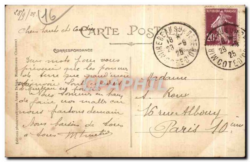 Old Postcard Aubeterre (Charente) d after a painting